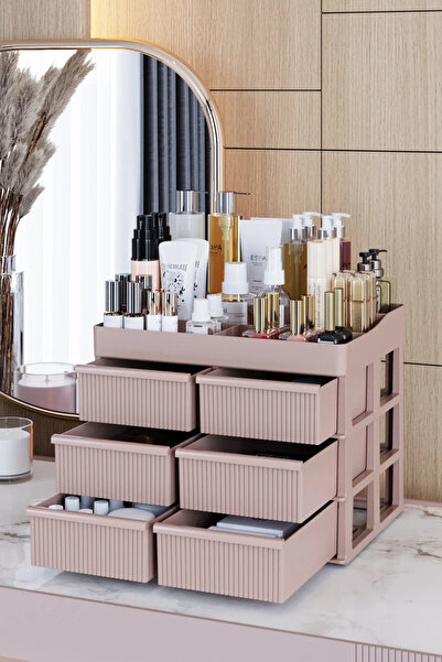 Pufwin Home Paris Xl 6 ящиків для макіяжу Косметична косметика Ванна кімната Сироватка для обличчя Настільний органайзер для зберігання коробок Організатор