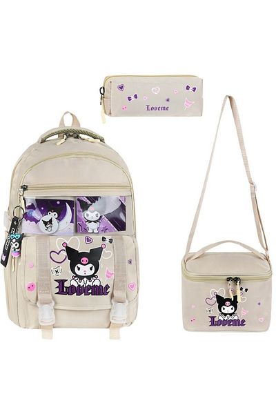ms mixxstore Set de rucsac pentru fete cu accesorii în stil coreean și suport pentru creion