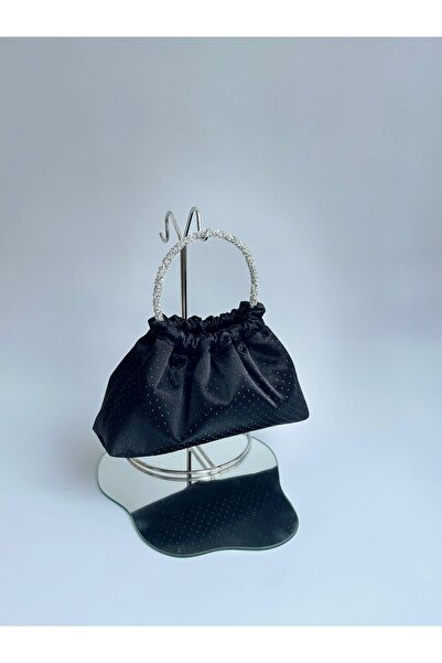 posst bag Geantă de mână pentru rochie de seară din satin negru