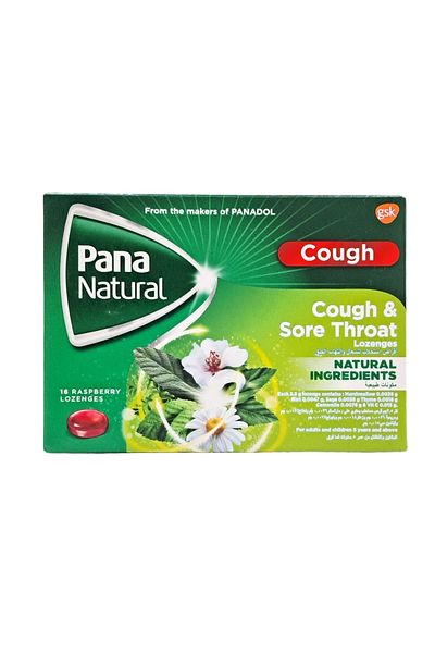 Panadol معينات بانا الطبيعية ١٦ قرصًا (للسعال والتهاب الحلق)