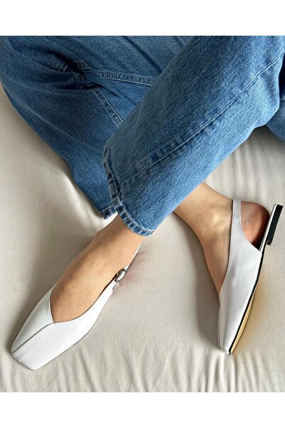 Zuum Balerini Heras Blunt Toe pentru damă - Alb Rustic