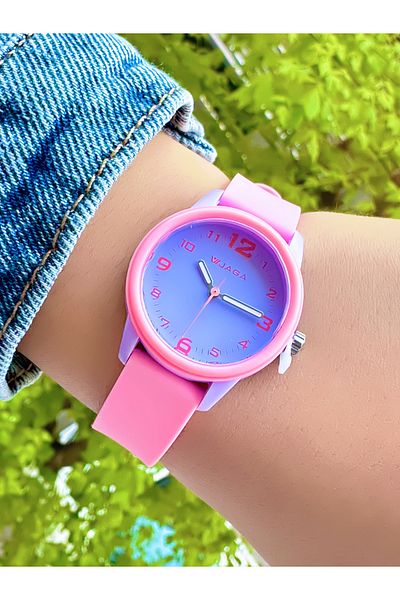 Ferrucci Jaga Purple Dial Silicone Wristwatch with Pink Cord
