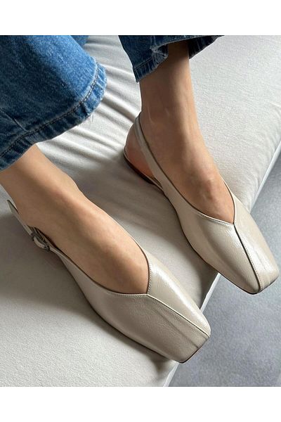 Zuum Heras Blunt Toe Women's Ballerinas - Beige Rustic