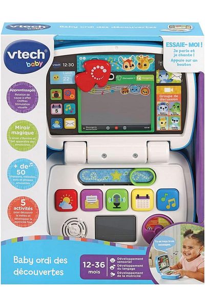 VTech Baby Interactive laptop toy for babies in French, multicolor, 12-36 months, Vtech