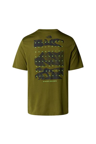 THE NORTH FACE Men's Foundation Mountains Faces T-Shirt Nf0A8Bqwpib1 Green-M
