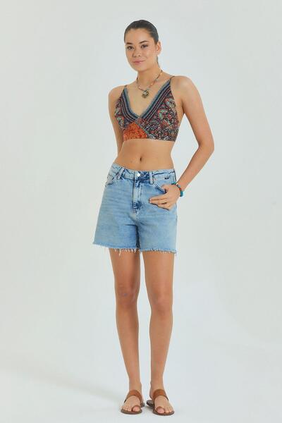 Los banditos Lace up Backless Adjustable Crop Blouse