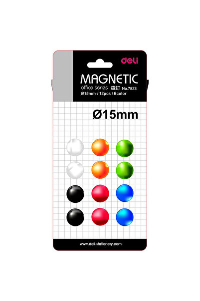 Deli Magneți pentru tablă albă 15mm, set de 12 buc. Deli