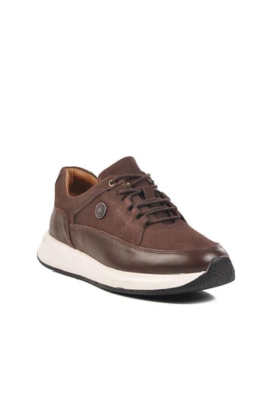 WALKWAY Ανδρικά αθλητικά παπούτσια Pika M Brown Nubuck από γνήσιο δέρμα