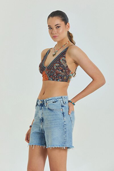 Los banditos Lace up Backless Adjustable Crop Blouse