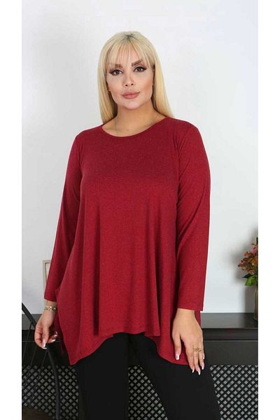 ViolettaXL Women's Plus Size Slit Loose Wool Viscos Tunic
