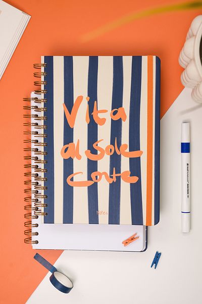 Matt Notebook B5 17X24 cm Spiral Elastic Plain Without Line Without Date Notepad