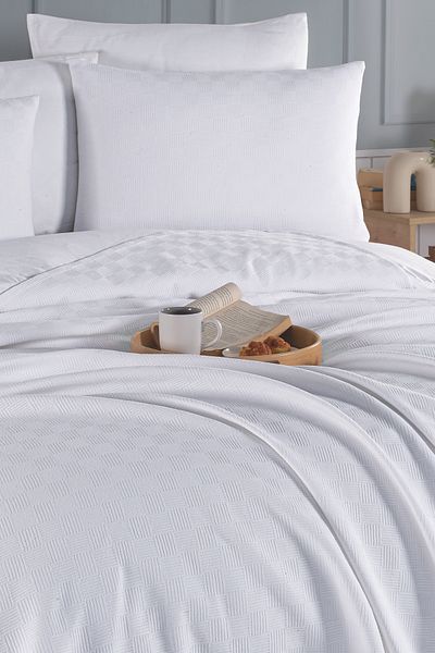 Güvenal Pique Jacquard 100% βαμβακερό μονό πικέ