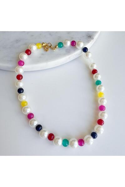 Venus Design Glass Beads- Pearl Necklace