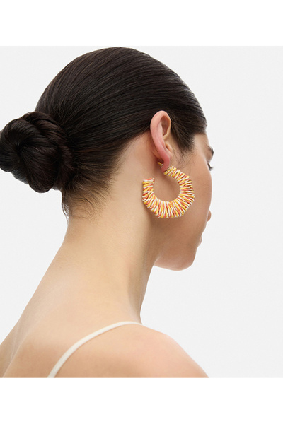 İpekyol Çok renkli rafya küpe