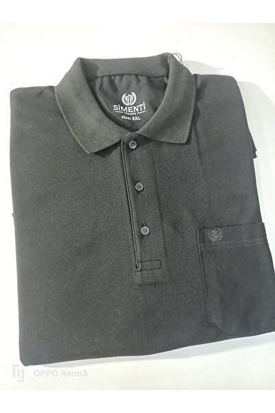 SİMENTİ Plus Size Collar Pocket Pique T-Shirt