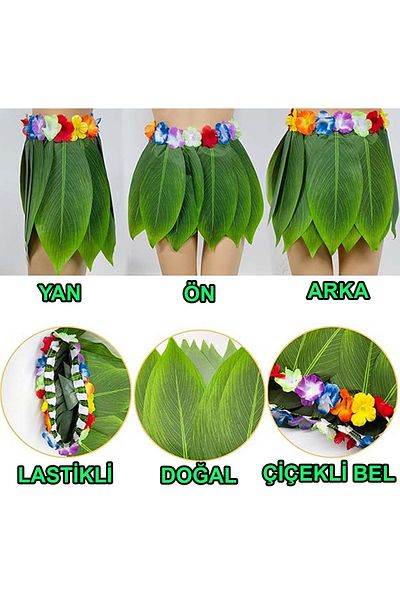 ReilaParty Hawaiian Leaf Tropical Inspired Party Skirt Kids Size