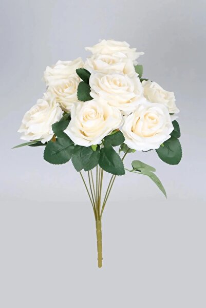 yapay çiçek evi Floare artificială 9 straturi de trandafiri într-un singur buchet 42 cm TRANDAFIR LODOSSĂ ALB