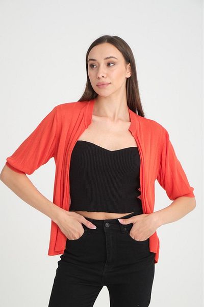 Su Moda Îmbrăcăminte pentru femei Cardigan Tricoturi Cardigan subțire cu mânecă scurtă de vară Mercerized Casual Coat Cardigan