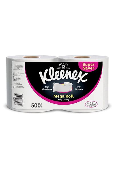 Kleenex Multi-Purpose Highly Absorbent Mega Roll Paper Kitchen Towels, 2 Rolls x 250 Meters