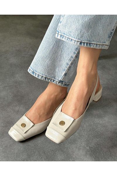 Zuum Estela Heeled Women's Shoes - Ecru K. Patent Leather