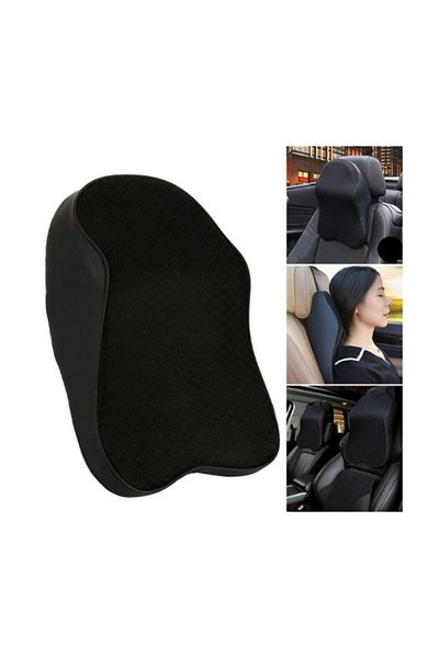 MACON Car Neck Pillow Soft Foam Headrest Cushion Pad for Driving Comfort – Black
