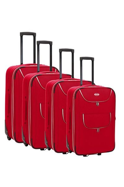 Madisson Trolley Set Extendable Madisson SW38104, 1 cabin bag and 2 checked bags, 2 Wheels, Red