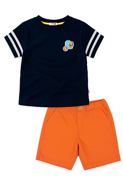 Haribo بدلة للأولاد باللون الأزرق الداكن/البرتقالي من القطن الممشط من الجبردين