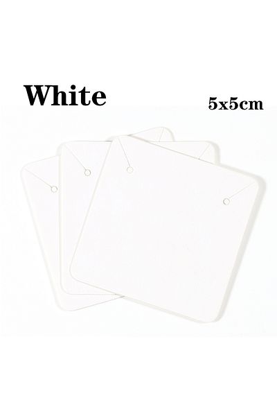Choice 5x5cm White color 50pcs/lot 5x5cm Kraft Paper Card for Jewelry Packaging Earrings Necklaces Display