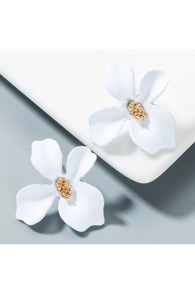 Siya Silver Silicone Coating Colorful Flower Earrings