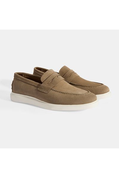 Desa Men's Beige Slip-On Suede Loafer