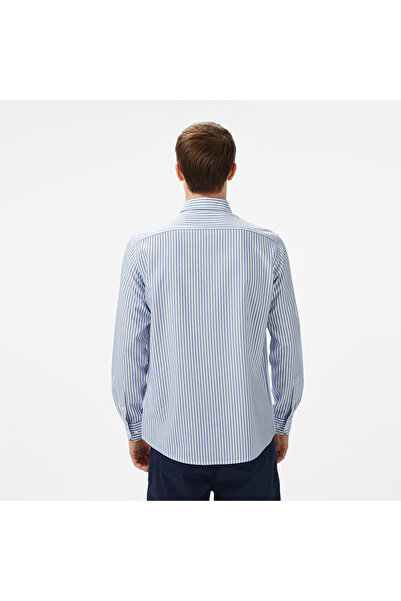 Nautica Erkek Mavi Classic Fit Çizgili Gömlek