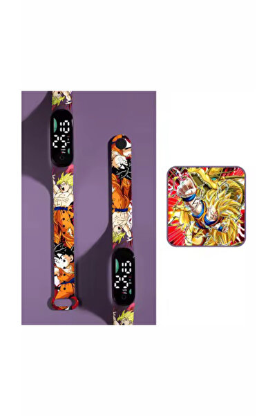 synshop Dragon Ball Goku Anime Karekter Figür Dijital Led Çocuk ve Yetişkin Kol Saat Doğum Günü Hediye