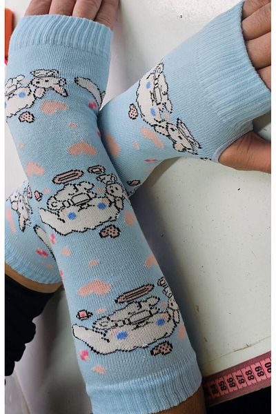 İYİ MODA Kuromi Heart Gloves Oversleeves |   Best Friends Kuromi Melody Cinnamoroll Gift Gloves