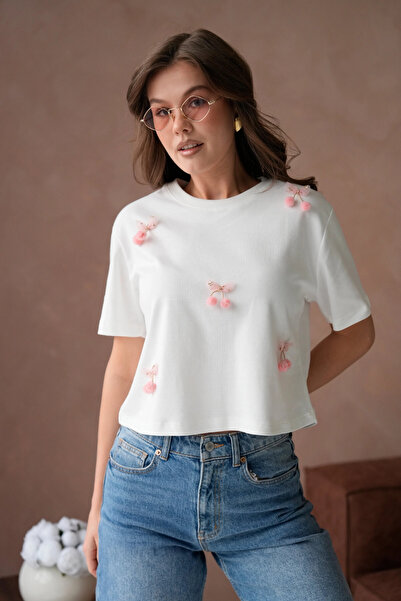 Park Karon Short Sleeve Basic T-Shirt with Accessory Detail