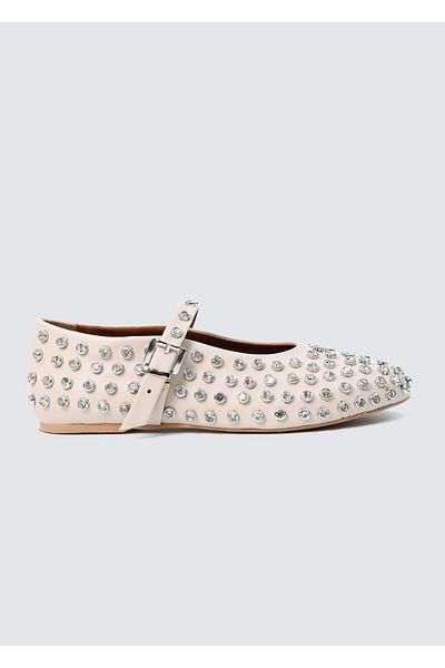 VEYİS USTA Women's Visley Cream Staple Stone Daily Ballerinas
