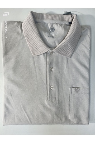 SİMENTİ Plus Size Collar Pocket Pique T-Shirt
