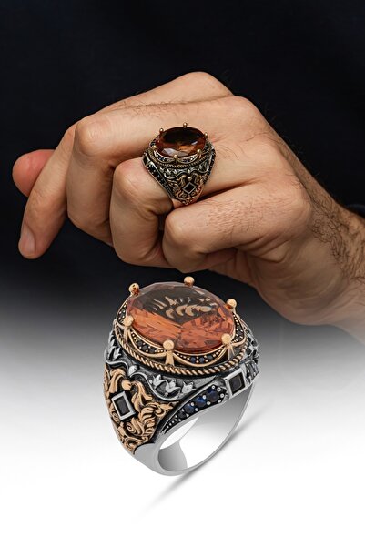 ALYANSEVİM Fetih Koleksiyonu Zultanit Taşlı 925 Gümüş Erkek Yüzük