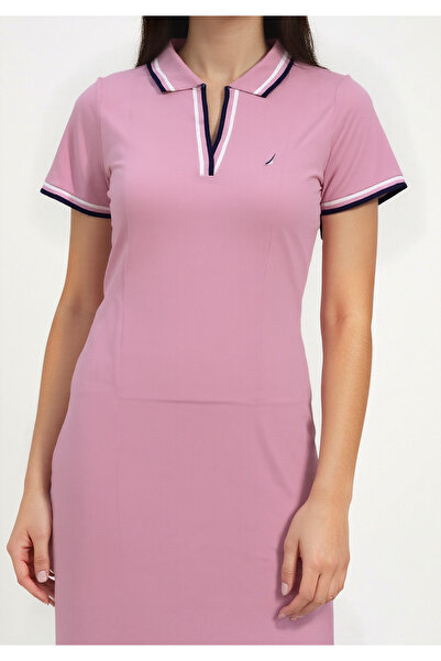 Nautica Short Sleeve Premium Cotton Knee Length Dress