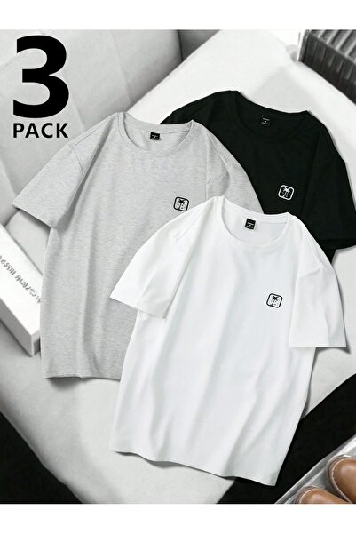 PAVRO Tricou unisex Pavro cu imprimeu palmier, în mai multe culori, serie de ...