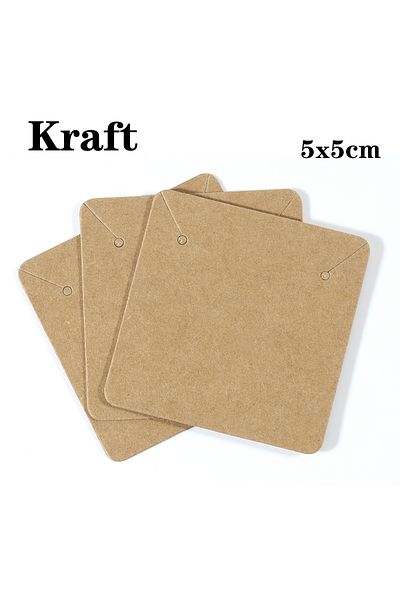 Choice 5x5cm Kraft color 50pcs/lot 5x5cm Kraft Paper Card for Jewelry Packaging Earrings Necklaces Display