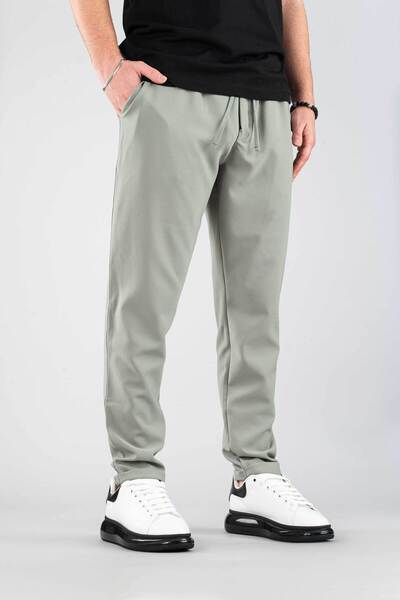 bombe Men's Jogger Pants Elastic Waist Drawstring Cotton Comfortable Boyfriend Pants Green