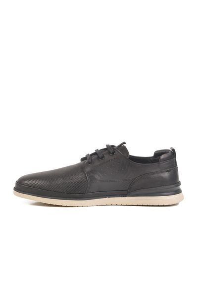 WALKWAY Lo2063 Black Genuine Leather Men's Casual Shoes