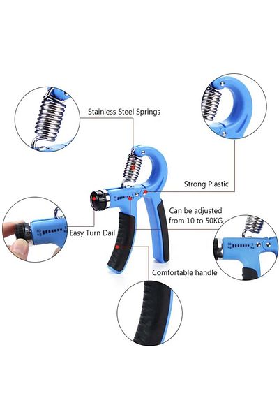 PUFO Set flexor cu 4 accesorii pentru antebraț și relaxare antistres, albastru