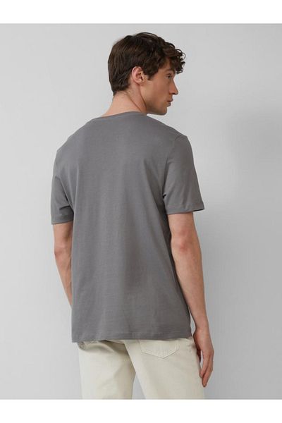 s.Oliver Men's T-shirt With Photo Print, Scoop Neck And Regular Fit Cut, Grey, 2xl