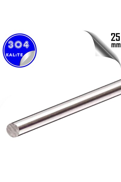 Genel Markalar Paslanmaz Çelik 304 Çubuk ( Mil ) Ø 25 Mm (1 METRE)