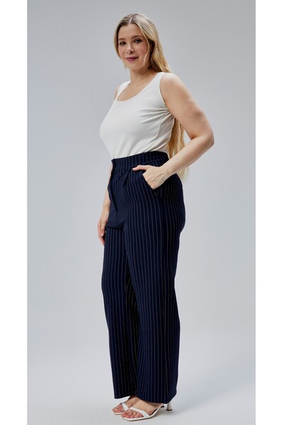 Symirna High Waist Pleated Lycra Women Pants