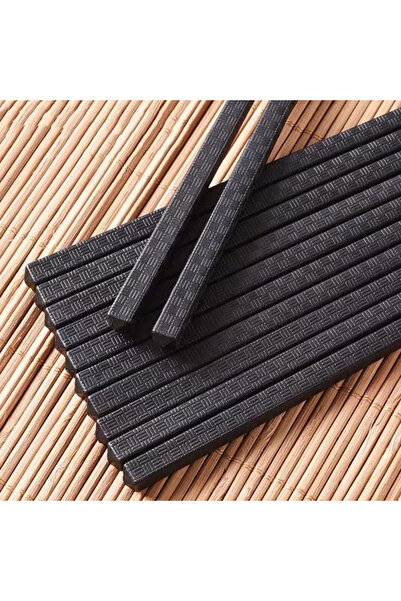 PUFO Set of 4 pairs of Premium fiberglass sushi chopsticks, 24 cm, black