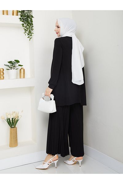 butik hira Women's Sandy Fabric Comfortable and Stylish Pleated Suit
