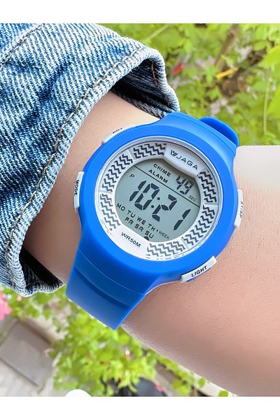 Ferrucci Jaga Digital Blue Silicone Cordon Men's Wristwatch