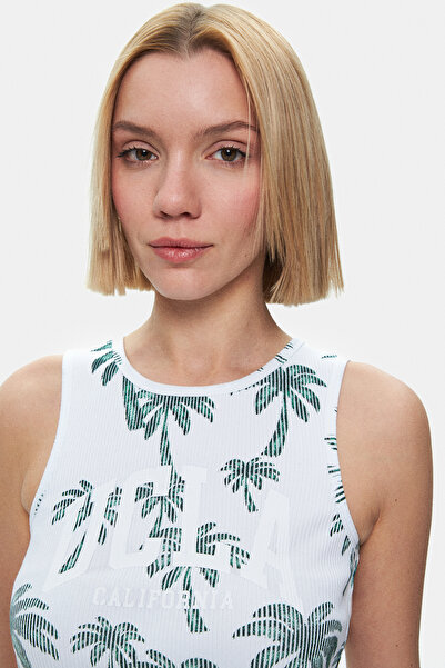 UCLA Γυναικείο μπλουζάκι MAUVE Green με τύπωμα Zero Sleeve Standard Fit